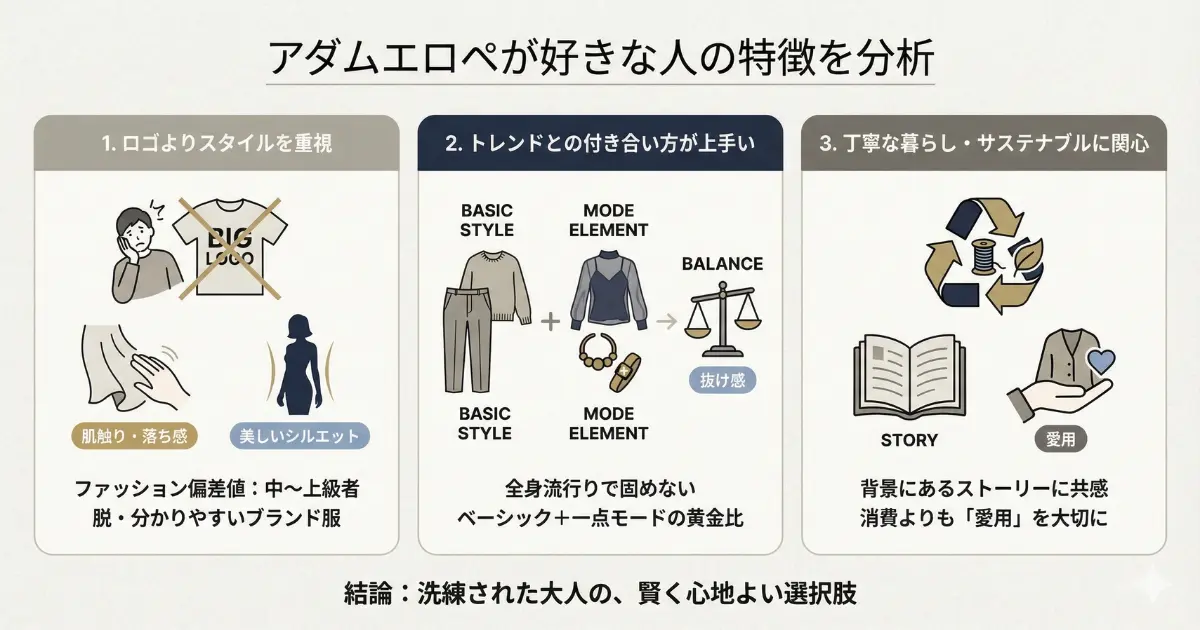 アダムエロペが好きな人の特徴を分析
