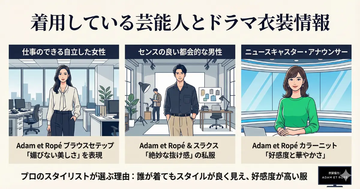 着用している芸能人とドラマ衣装情報