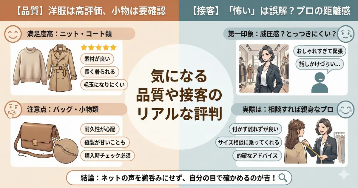 気になる品質や接客のリアルな評判