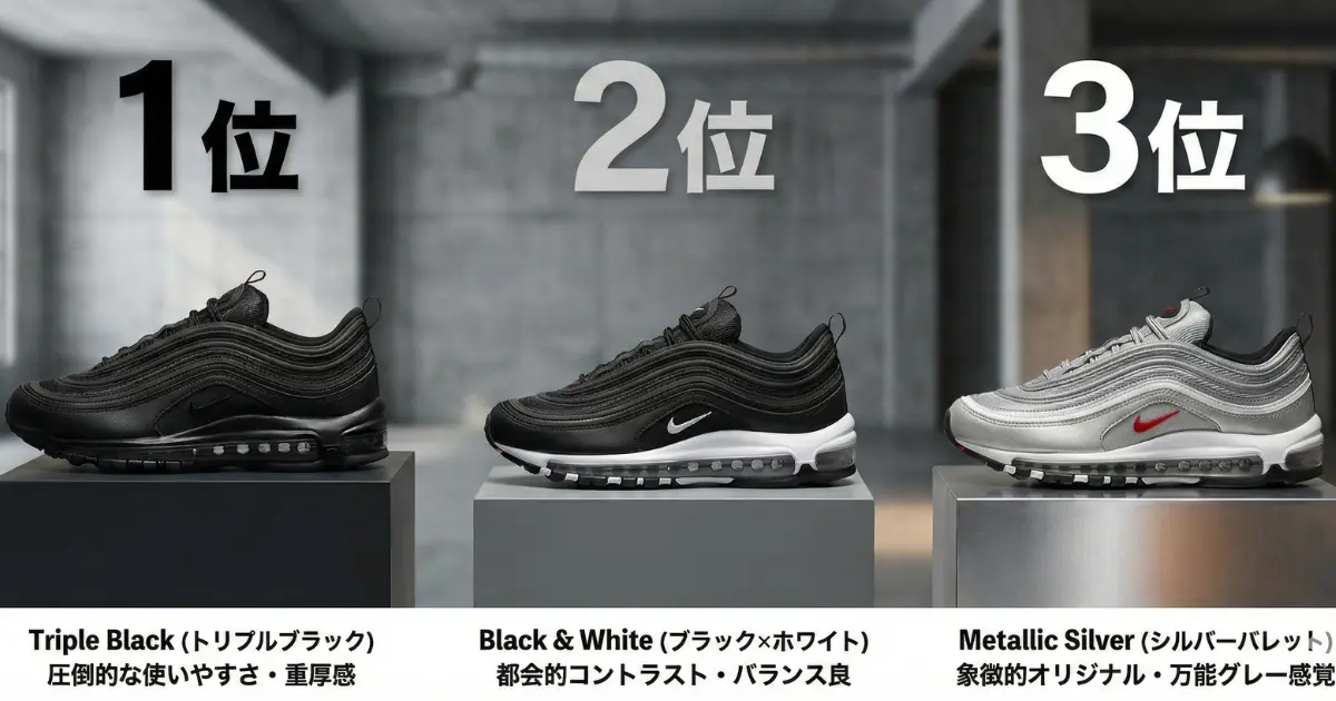 エアマックス97の失敗しない人気色ランキングの画像
