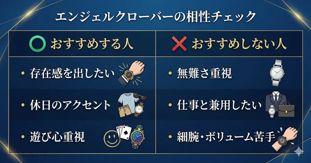 時計の特徴から分かるおすすめする人としない人の図