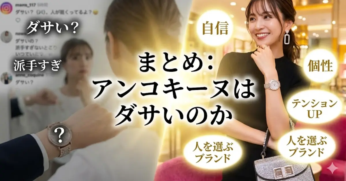 まとめ：アンコキーヌはダサいのか