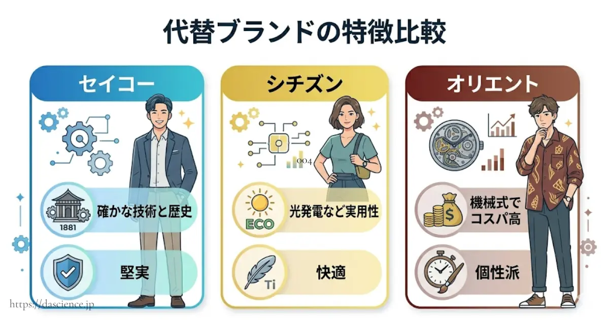 よく比較される代替ブランド