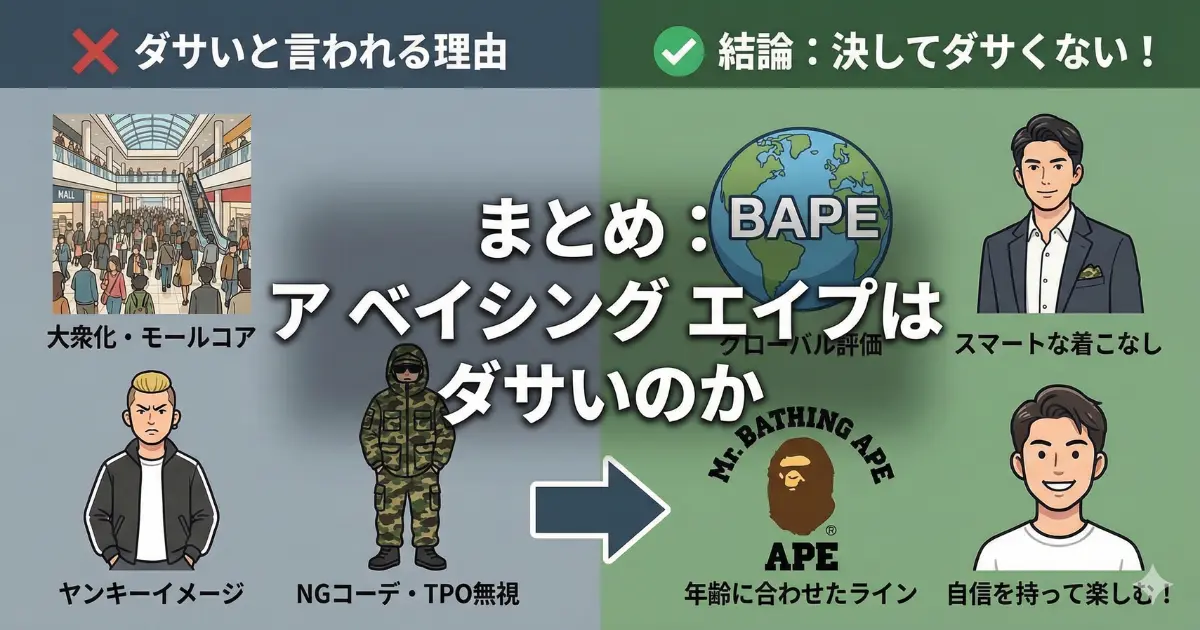 まとめ：ア ベイシング エイプはダサいのか