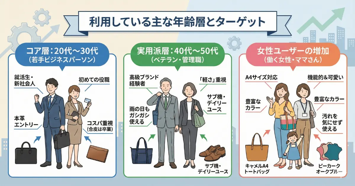 利用している主な年齢層とターゲット