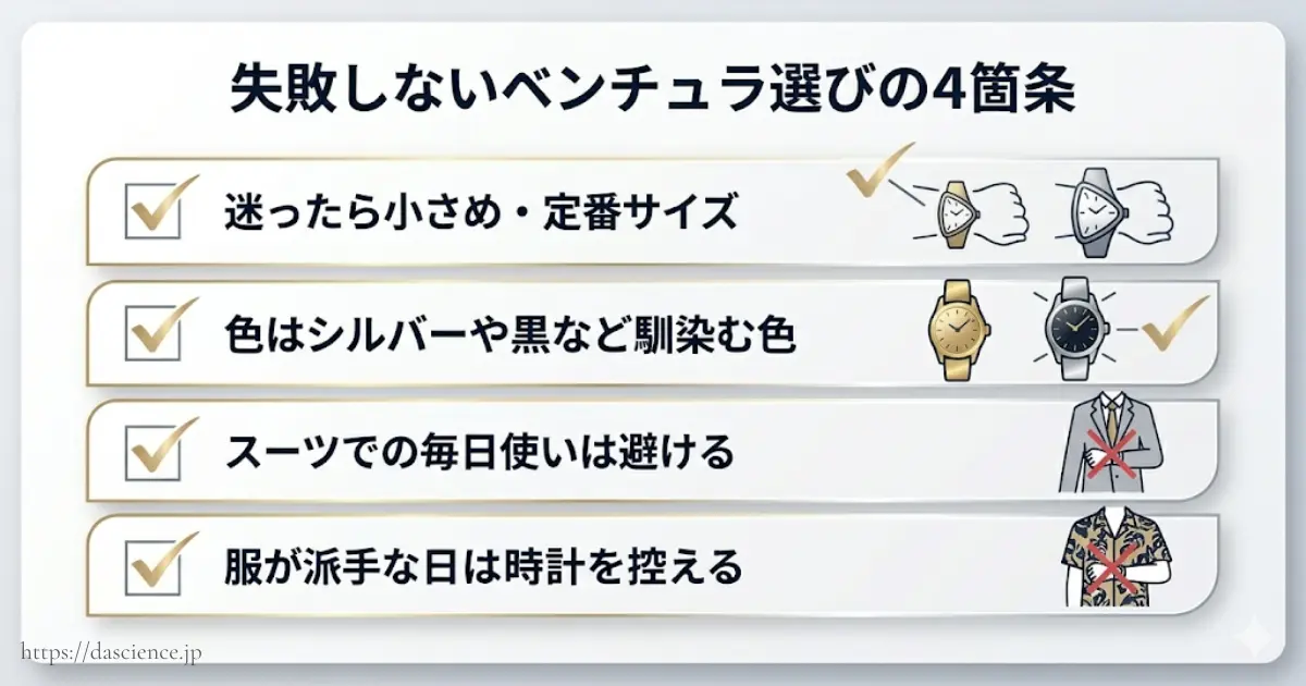 ベンチュラでダサいと言わせないための具体的な選び方