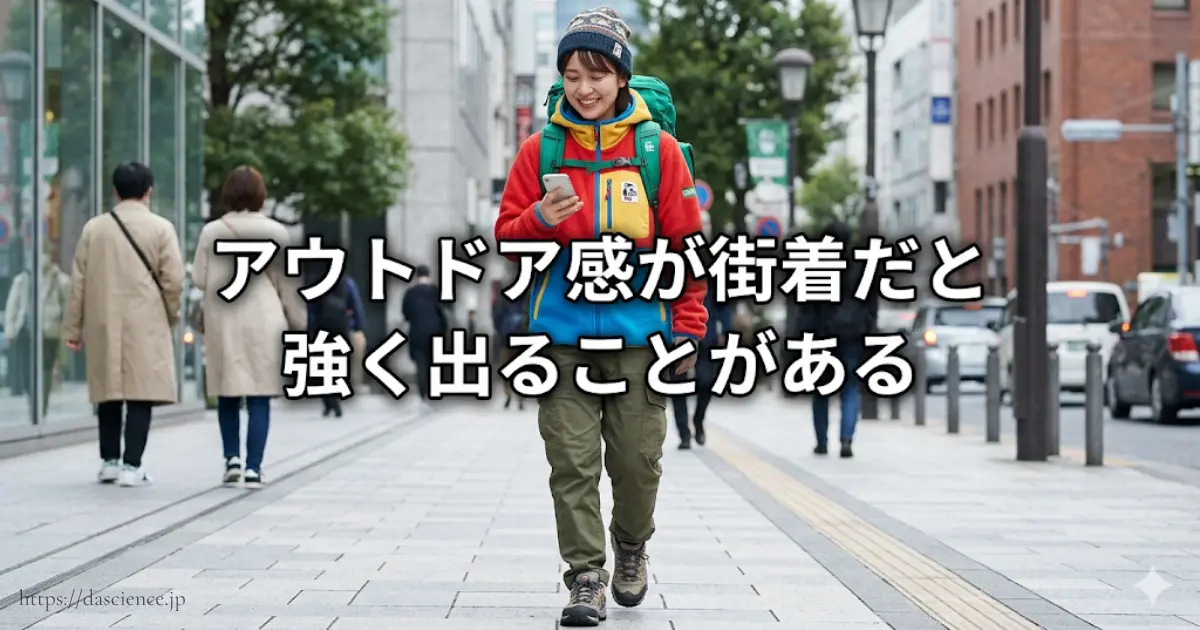 アウトドア感が街着だと強く出ることがある