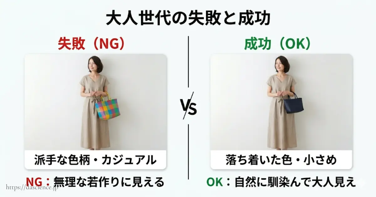 大人世代がメルカドバッグを持つ際の失敗と成功の選び方