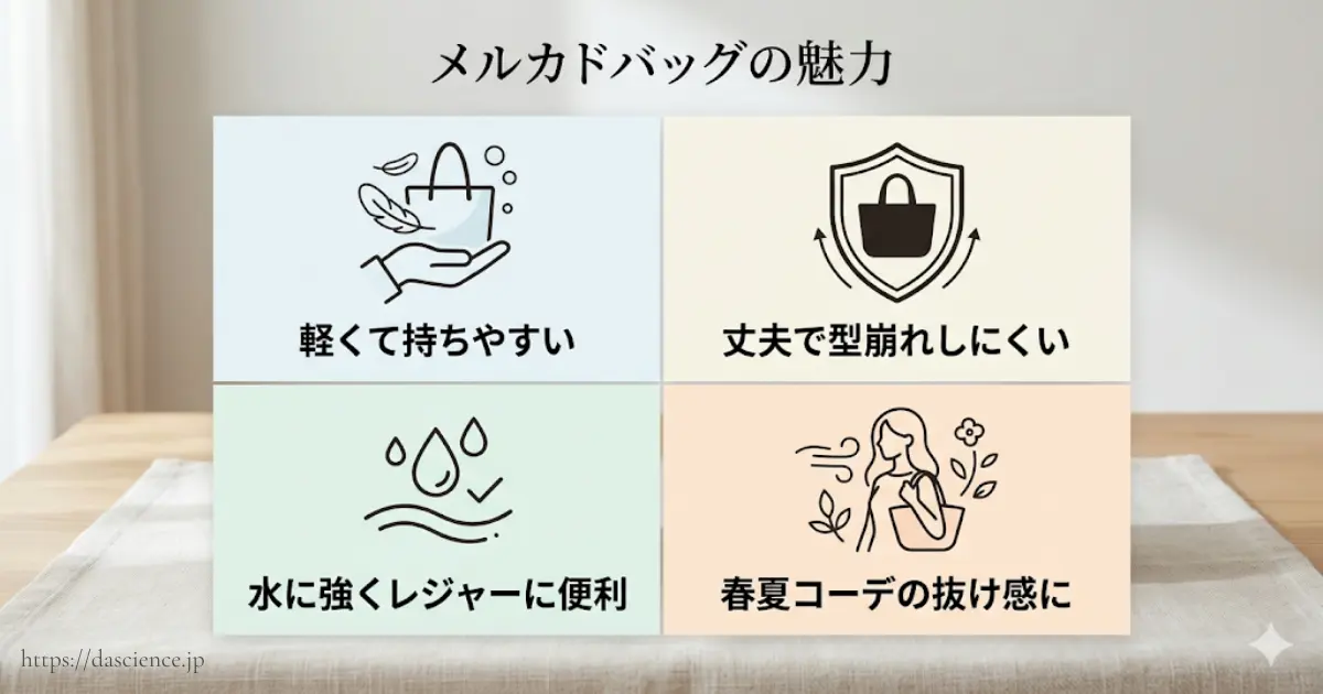 メルカドバッグが持つ日常使いに便利な４つの魅力