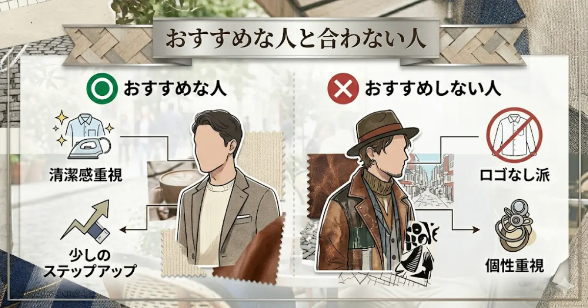 メゾンキツネをおすすめする人としない人の比較表画像