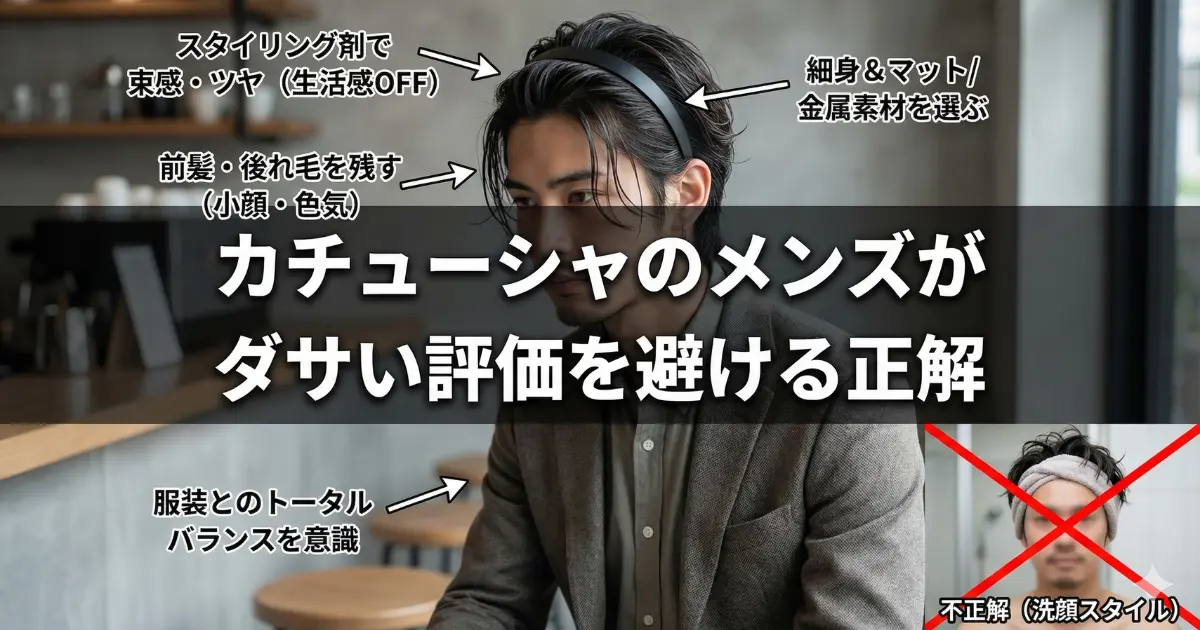 カチューシャのメンズがダサい評価を避ける正解