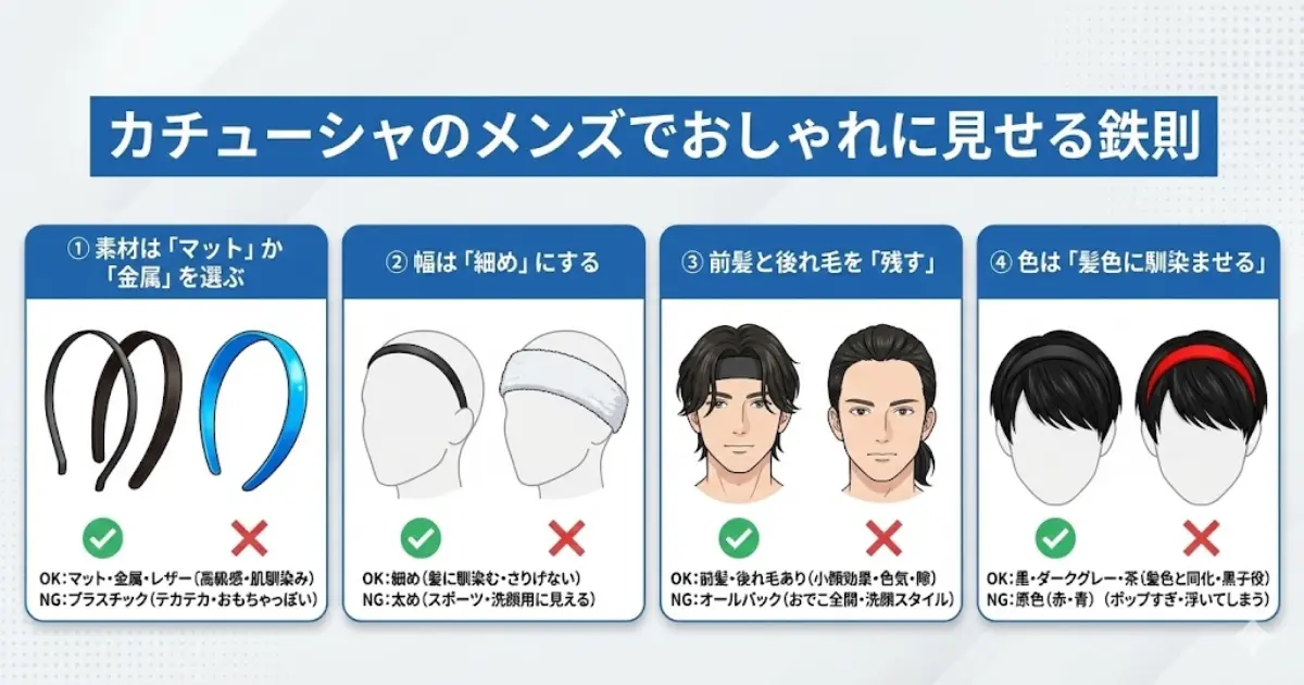 カチューシャのメンズでおしゃれに見せる鉄則