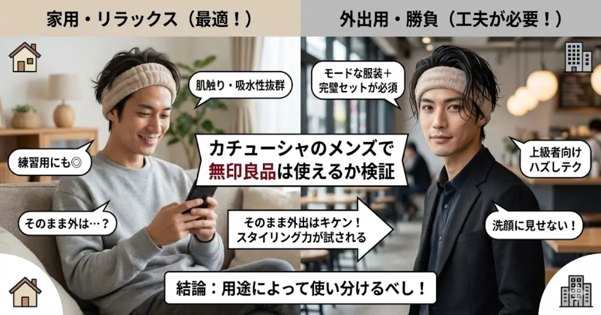 カチューシャのメンズで無印良品は使えるか検証