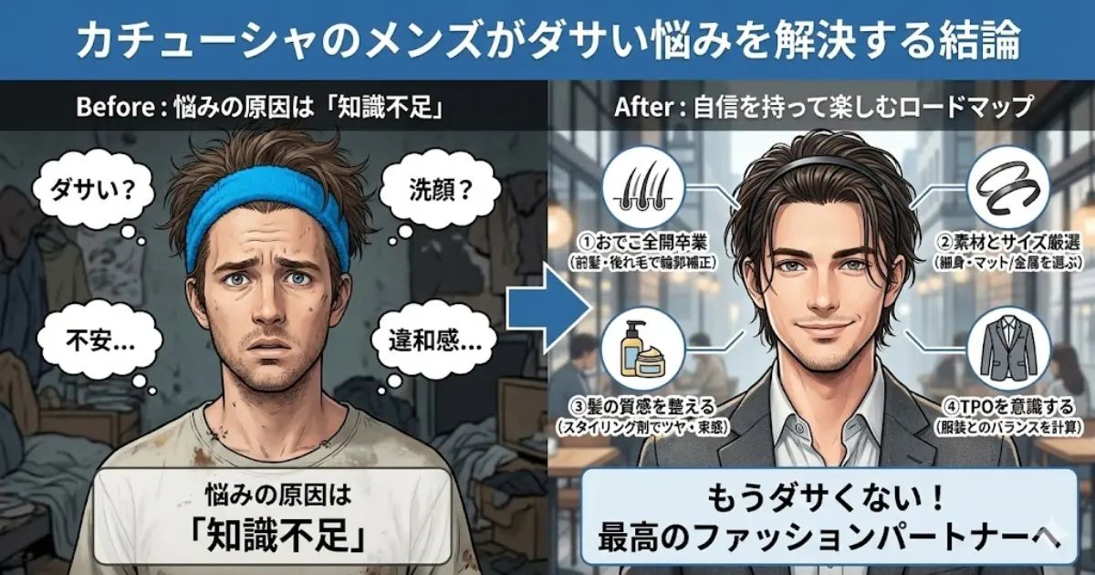 カチューシャのメンズがダサい悩みを解決する結論
