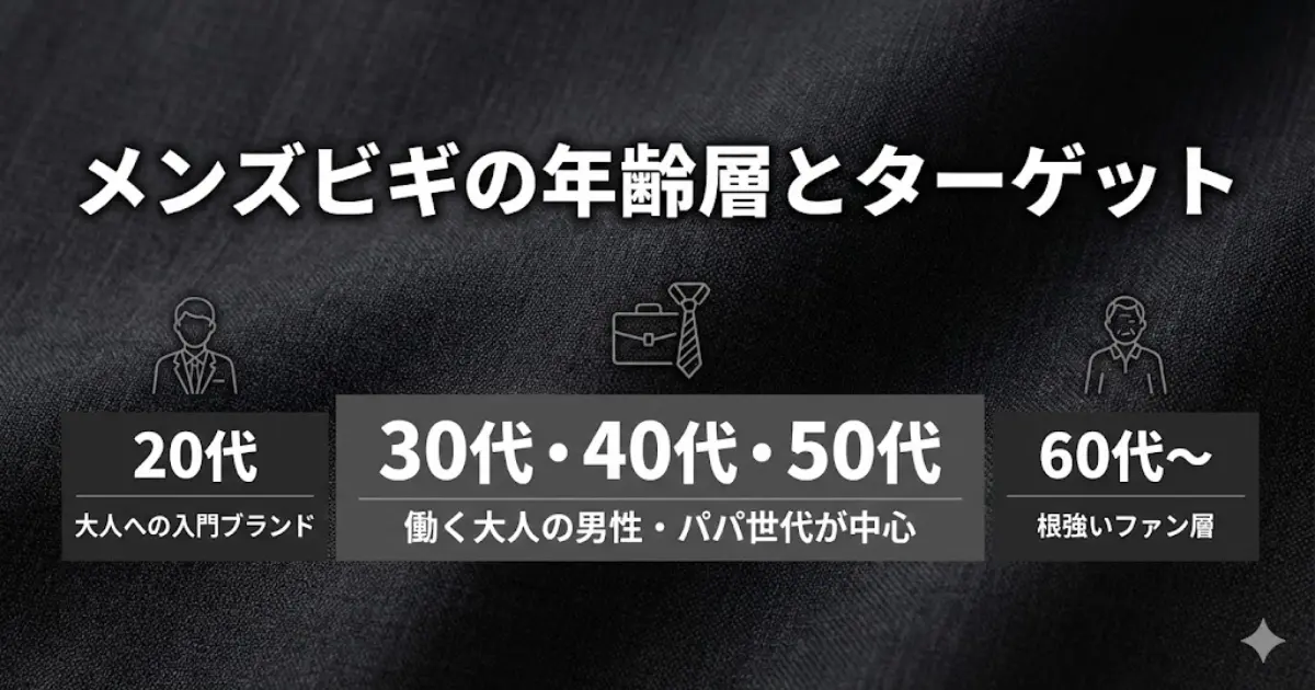 メンズビギの年齢層とターゲット
