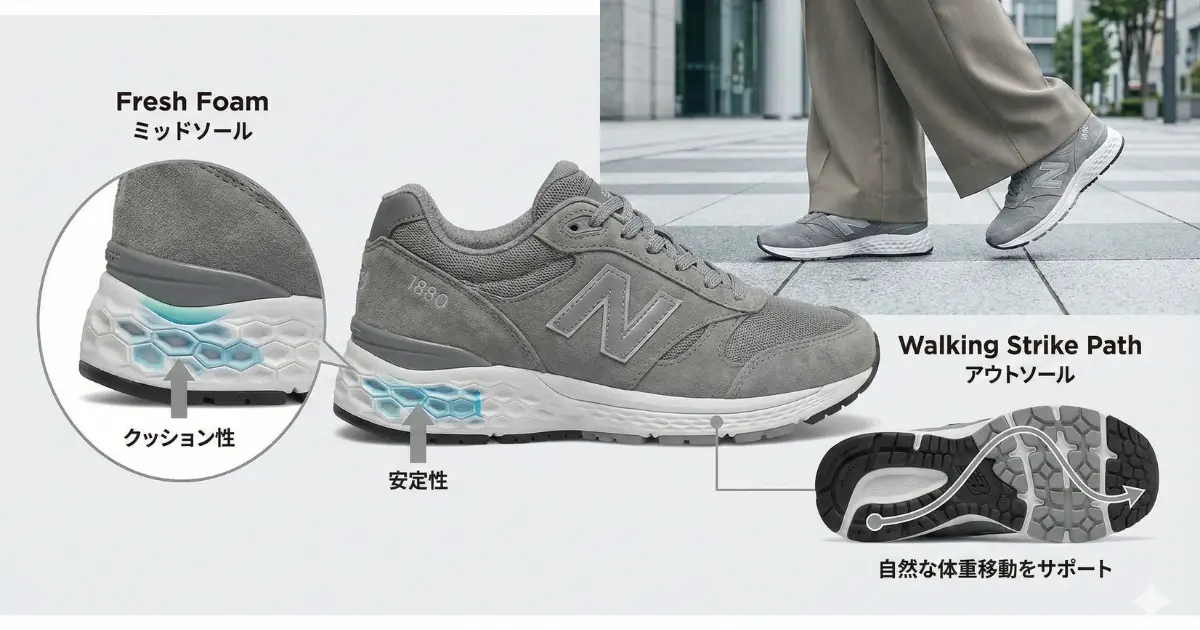 疲れない機能美がおしゃれに見える理由の説明を記載した画像