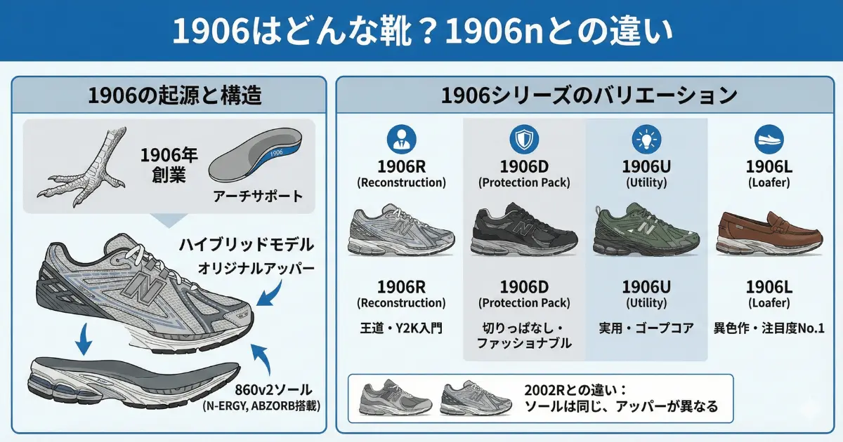 1906はどんな靴?1906nとの違い