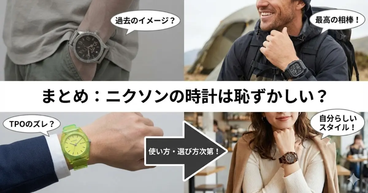 まとめ：ニクソンの時計は恥ずかしい？