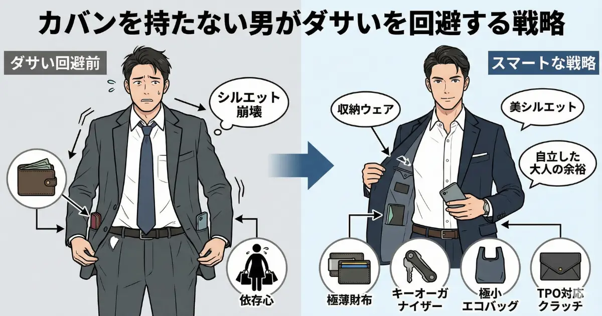 カバンを持たない男がダサいを回避する戦略