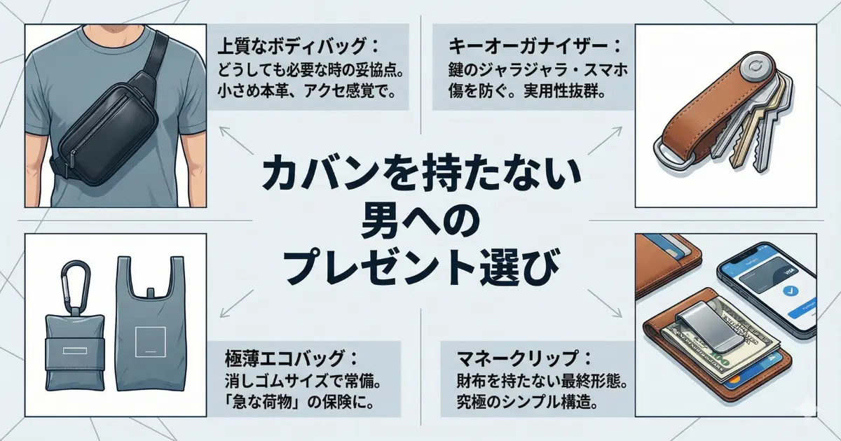 カバンを持たない男へのプレゼント選び