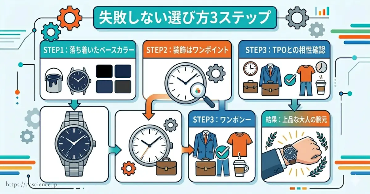 恥ずかしいと言わせない時計の選び方3ステップ。