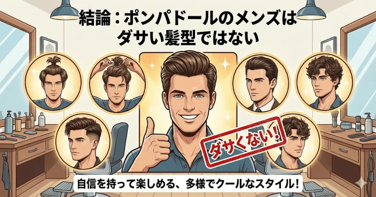 結論:ポンパドールのメンズはダサい髪型ではない