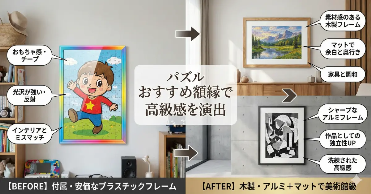 パズルおすすめ額縁で高級感を演出