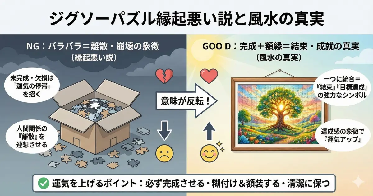 ジグソーパズル縁起悪い説と風水の真実