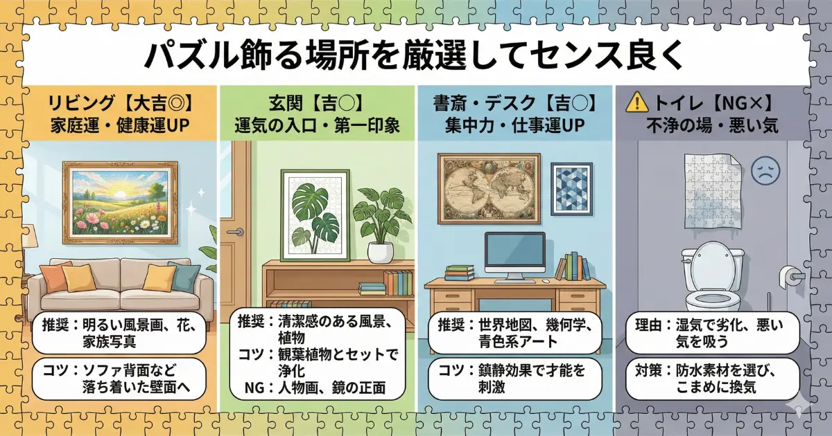 パズル飾る場所を厳選してセンス良く