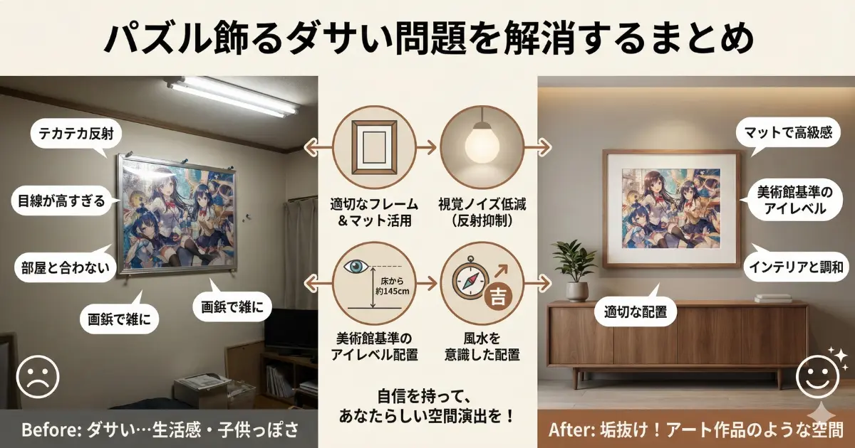 パズル飾るダサい問題を解消するまとめ