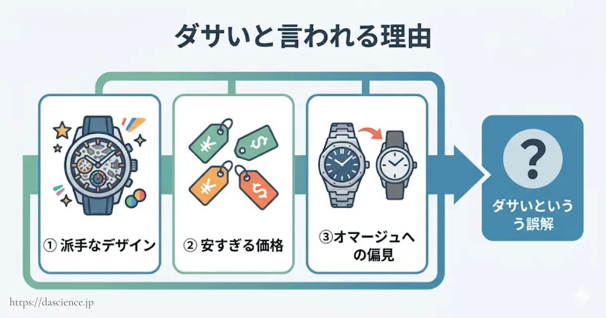 ダサいと言われてしまう3つの理由をまとめた図解