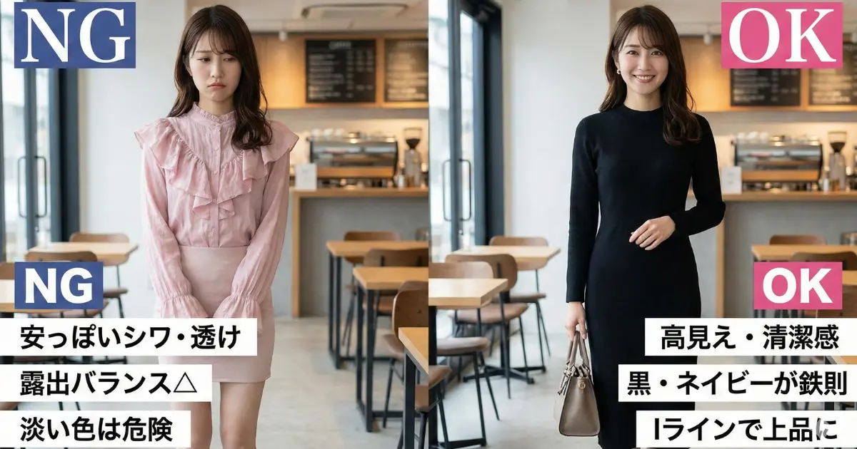 女子ウケや男ウケの良いデート服の正解をイメージした画像