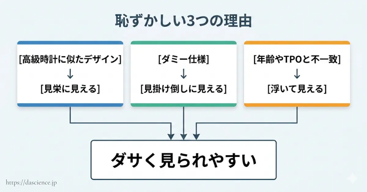 ダサいと言われてしまう3つの理由をまとめた図解
