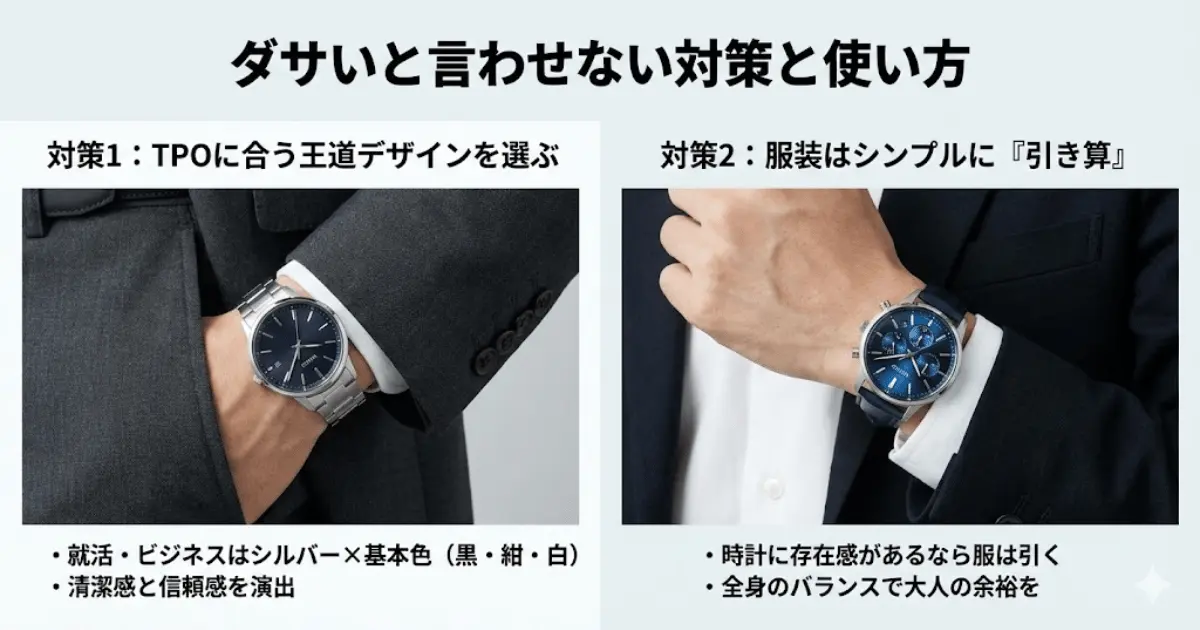 ダサいと言わせない対策と使い方