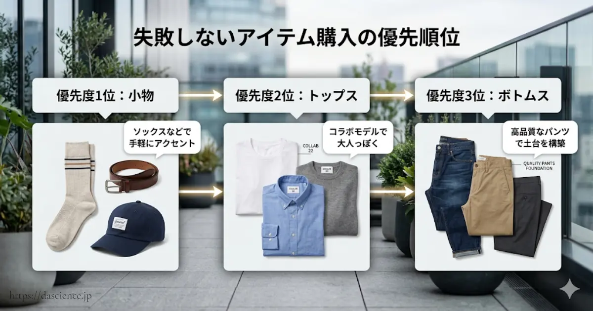 失敗しないおすすめアイテムを揃えていくための購入優先順位
